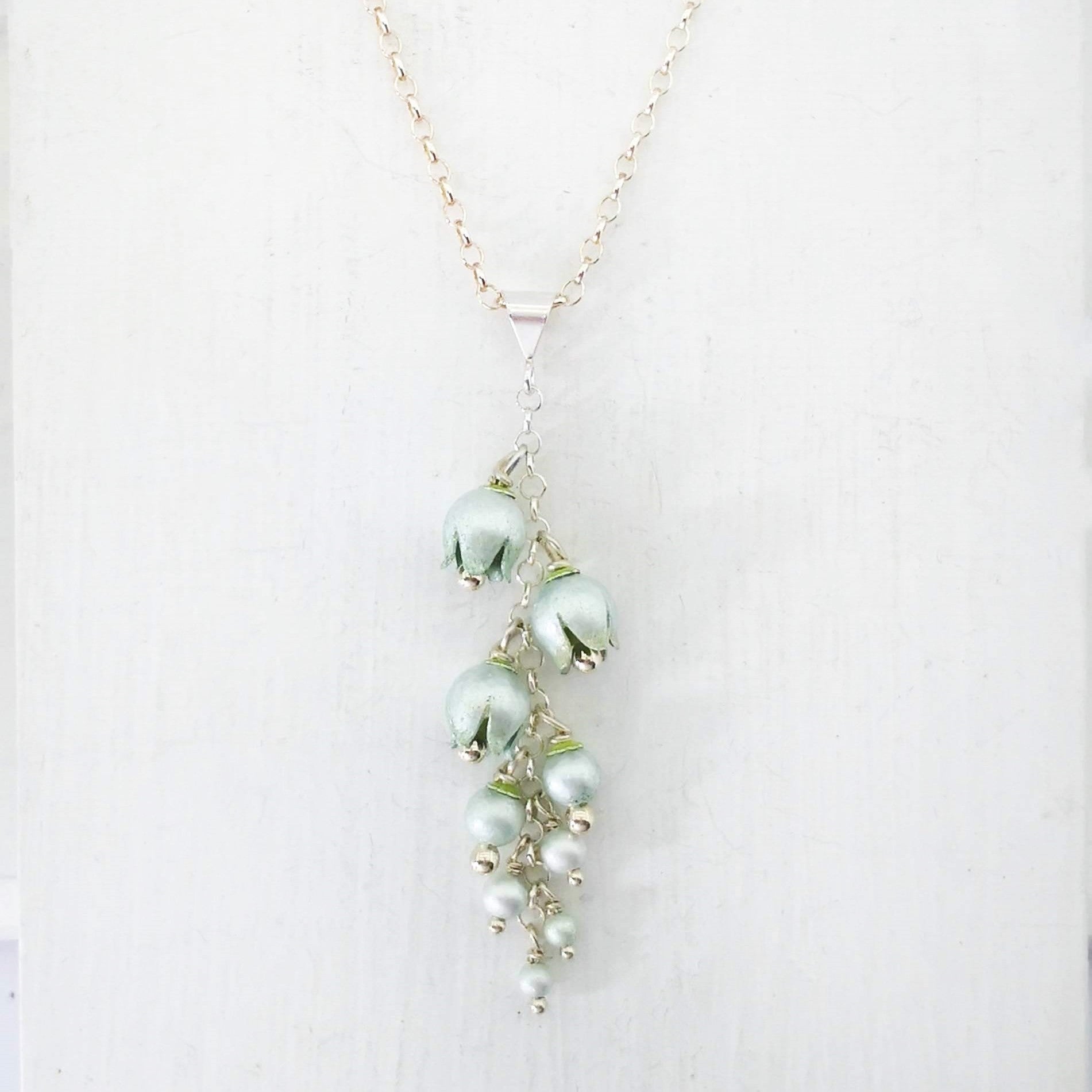 Upside Down Lily of the Valley Necklace - Cornish Tin & Silver - Wearnes