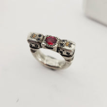 Load image into Gallery viewer, Ruins Ring with Rasberry Sapphire
