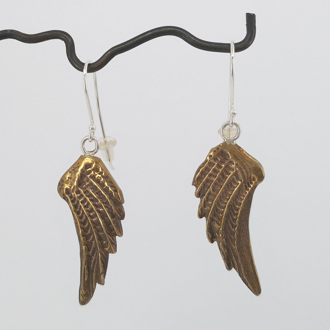 Wing Earrings - Bronze