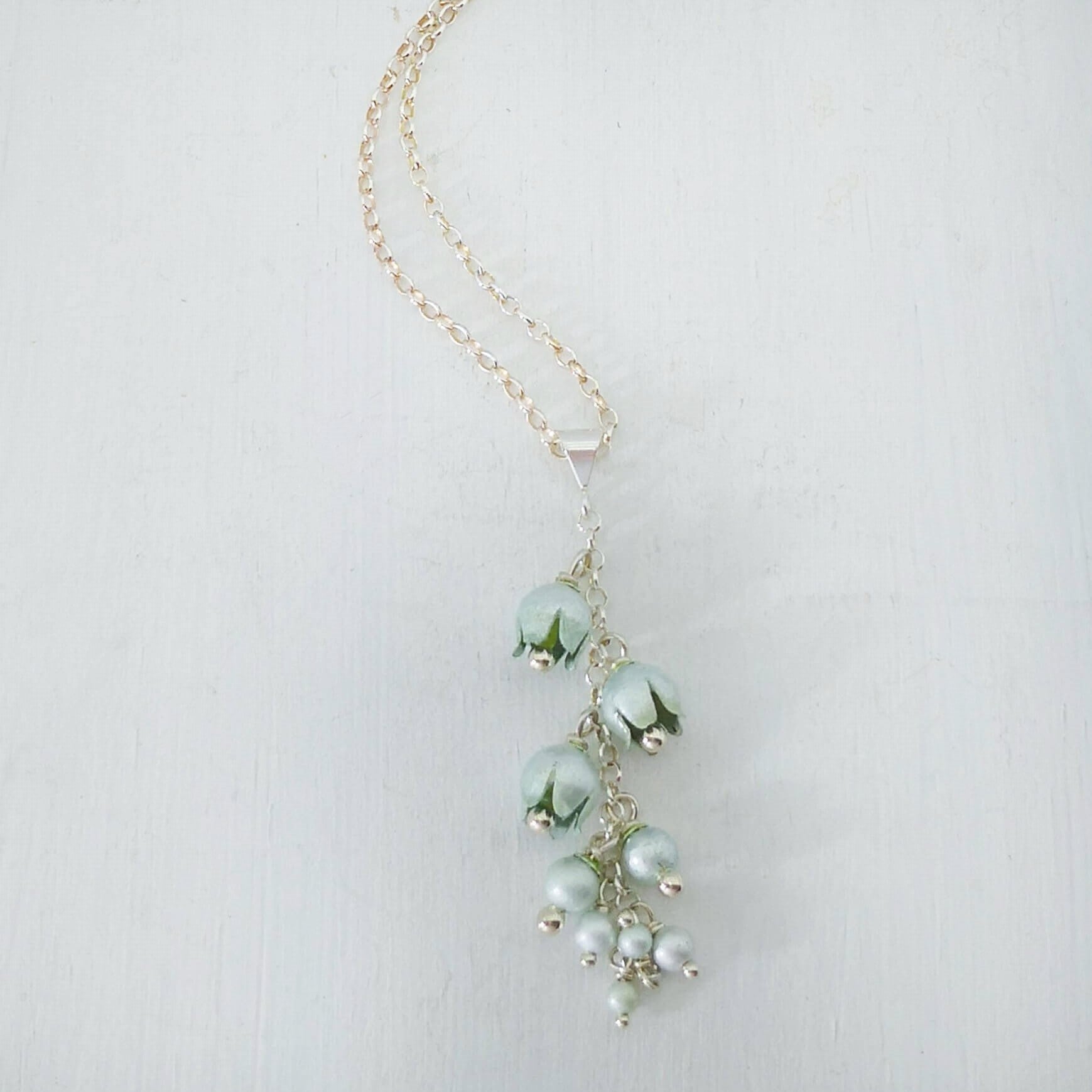 Upside Down Lily of the Valley Necklace - Cornish Tin & Silver - Wearnes