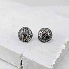 Load image into Gallery viewer, Tuatara Studs in solid sterling silver, handmade by The Wild Jewellery. These studs are inspired by the texture of the rare Tuatara, a reptile found only in NZ.
